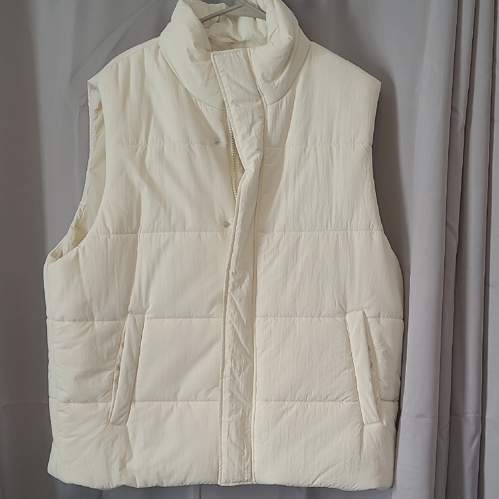 Cream Quilted Puffer Vest